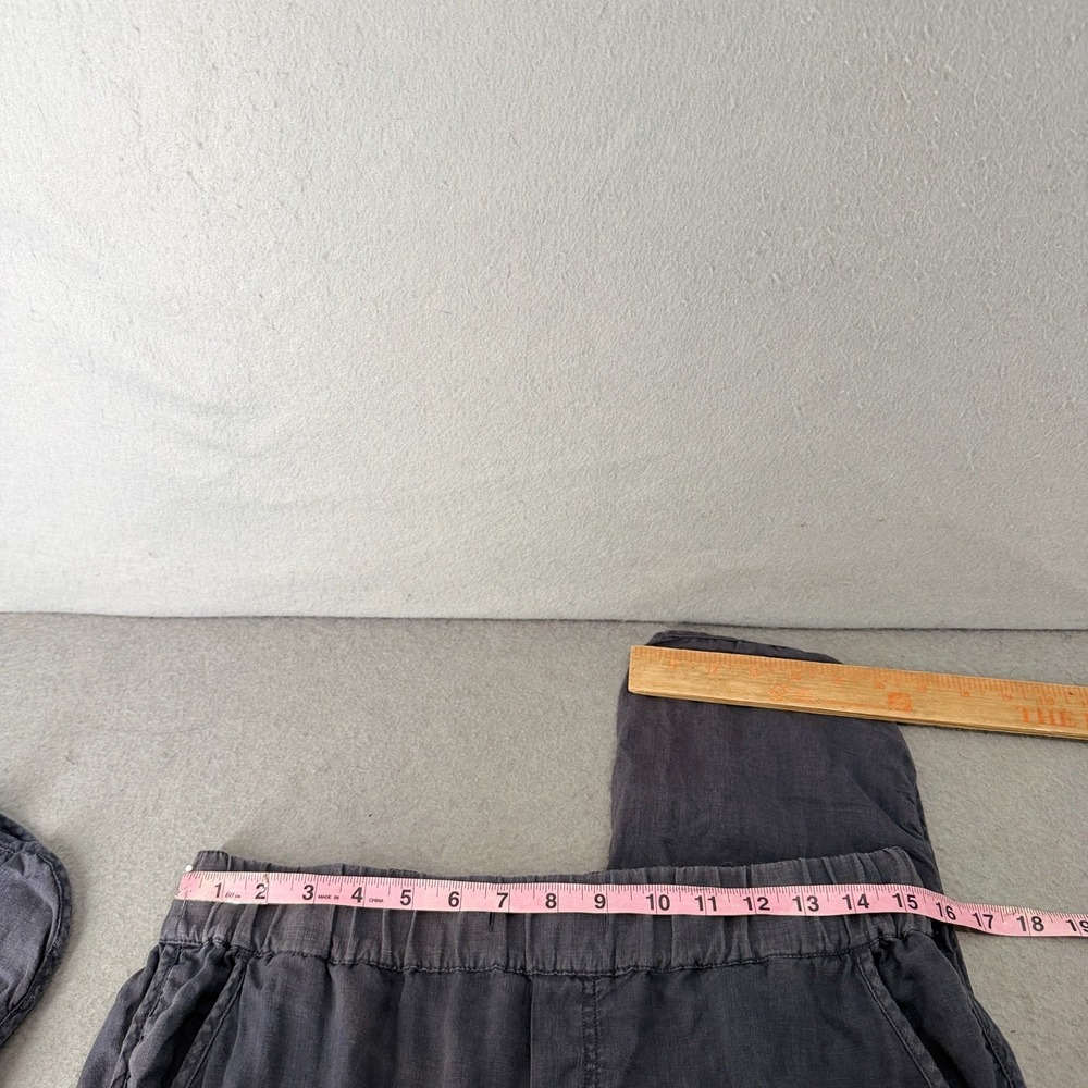 Caslon Pants Women S 100% Linen Jogger Lagenlook Coastal Beachy Minimalist Capri - Picture 3 of 11